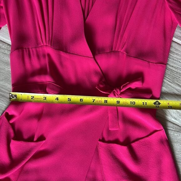 Balenciaga Silk Vintage Hot Pink Maxi Dress with Short Sleeves and Pockets 38 - Picture 11 of 12